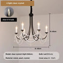 Decorbites black metal led candle pearl chandelier dining room light