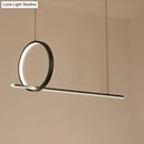 DecorBites™ Black Metal LED Linear Pendant and Ring Island Light for Kitchen Ceiling