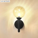 DecorBites™ Black Modern Globe Wall Light with Clear Textured Glass and 1 Bulb