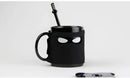 Decorbites black ninja mug with sword stirrer kitchen novelty cup