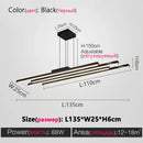 Decorbites black nordic chandelier minimalist 3 bar living room light