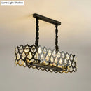 DecorBites™ Black Oval Crystal Teardrops Suspension Light - Contemporary Island Pendant with 10/14 Bulbs - 29.5"/37.5" W