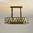 DecorBites™ Black Oval Crystal Teardrops Suspension Light - Contemporary Island Pendant with 10/14 Bulbs - 29.5"/37.5" W