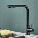 Decorbites black pull out kitchen faucet with dual mode nozzle