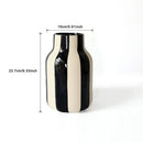 Ceramic Vase Black Red Striped
