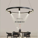 Decorbites black round combo chandelier living room spotlight pendant