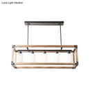 DecorBites™ Black Traditional Dining Room Island Pendant Light with Milky Glass Shades - 5-Light Hanging Lamp