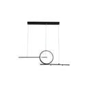 DecorBites™ Black/White Metal Suspension Light: Modern Bar and Circle Design, LED Island Lighting for Dining Room