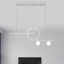 DecorBites™ Black/White Metal Suspension Light: Modern Bar and Circle Design, LED Island Lighting for Dining Room