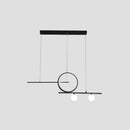 DecorBites™ Black/White Metal Suspension Light: Modern Bar and Circle Design, LED Island Lighting for Dining Room