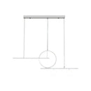 DecorBites™ Black/White Metal Suspension Light: Modern Bar and Circle Design, LED Island Lighting for Dining Room