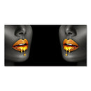 DecorBites™ Black Women with Golden Lips Oil Paintings