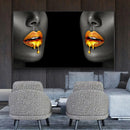 DecorBites™ Black Women with Golden Lips Oil Paintings