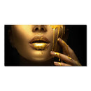 DecorBites™ Black Women with Golden Lips Oil Paintings