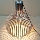 DecorBites™ Black Wood Cage Chandelier Foscarini Hanging Bamboo Living Room Lamp