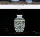DecorBites™ Blue and White Ceramic Vase - Elegant Home Decor