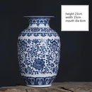 DecorBites™ Blue and White Ceramic Vase - Elegant Home Decor
