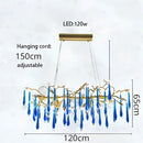Decorbites blue crystal chandelier gold branching dining room light