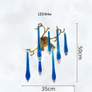 Decorbites blue crystal chandelier gold branching dining room light