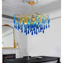 Decorbites blue crystal chandelier gold branching dining room light