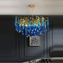 Decorbites blue crystal chandelier gold branching dining room light