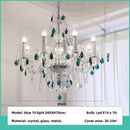 DecorBites™ Blue Crystal Chandelier: Luxury E14 Pendant Lights for Living Room and Bedroom