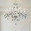 DecorBites™ Blue Crystal Chandelier: Luxury E14 Pendant Lights for Living Room and Bedroom