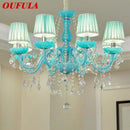 Decorbites blue crystal lamp candle chandelier for living room