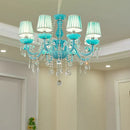 Decorbites blue crystal lamp candle chandelier for living room