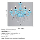 Decorbites blue crystal lamp candle chandelier for living room