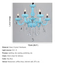 Decorbites blue crystal lamp candle chandelier for living room