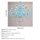 Decorbites blue crystal lamp candle chandelier for living room