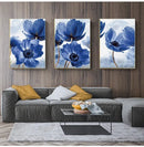 DecorBites™ Blue Flowers Print for Living Room Decor