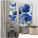DecorBites™ Blue Flowers Print for Living Room Decor