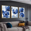 DecorBites™ Blue Flowers Print for Living Room Decor