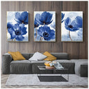 DecorBites™ Blue Flowers Print for Living Room Decor