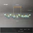 Modern blue glass led pendant lamps dining room gold petal chandelier