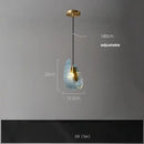 Modern blue glass led pendant lamps dining room gold petal chandelier