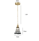 Decorbites blue glass pendant light with gold lace for dining room