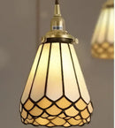 Decorbites blue glass pendant light with gold lace for dining room
