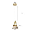 Decorbites blue glass pendant light with gold lace for dining room