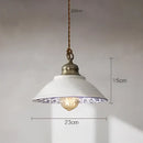 Decorbites blue glass pendant light with gold lace for dining room