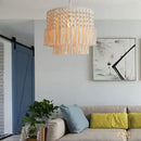 Bohemia cotton rope chandelier cream macrame dining room pendant light