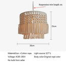 Bohemia cotton rope chandelier cream macrame dining room pendant light