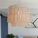 Bohemia cotton rope chandelier cream macrame dining room pendant light