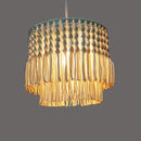 Bohemia cotton rope chandelier cream macrame dining room pendant light