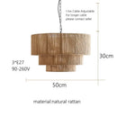 Decorbites bohemian rattan chandelier tiered bamboo dining room light