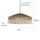 Decorbites bohemian tassel chandelier natural woven bedroom light