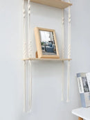 DecorBites™ Boho Macrame Wall Shelf for Home Decor