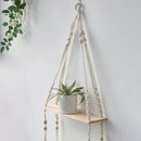 DecorBites™ Boho Macrame Wall Shelf for Home Decor